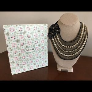 Stella & Dot Embroidered Bib Necklace with Box